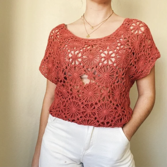 Orange Crochet Tops